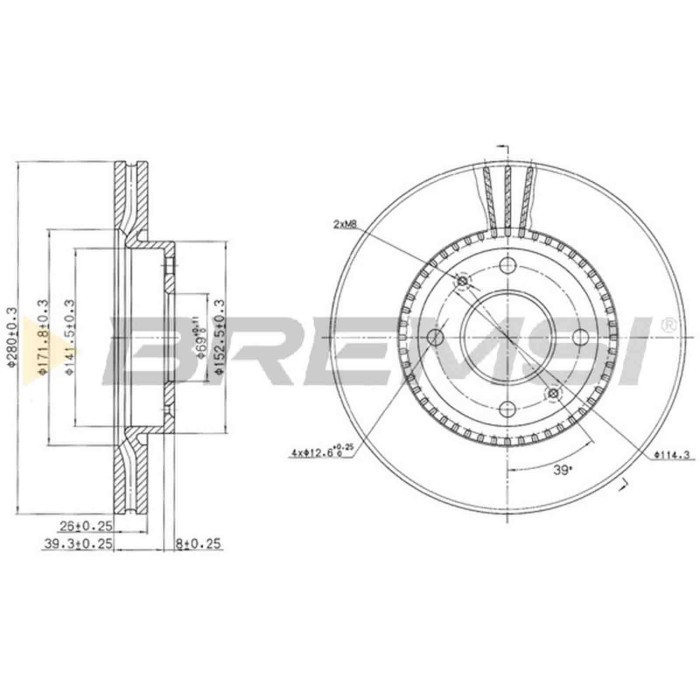 CD7522V.JPG Coppia Dischi Freno Anteriore 92136600 Hyundai Elantra Sonata Iv Elantra Tre Volumi Kia Magentis Nero