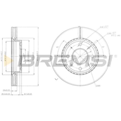CD7528V.JPG Coppia Dischi Freno Anteriore 92136700 Kia Cerato Tre Volumi Cerato 2 Volumi/coda Spiovente Ventilato