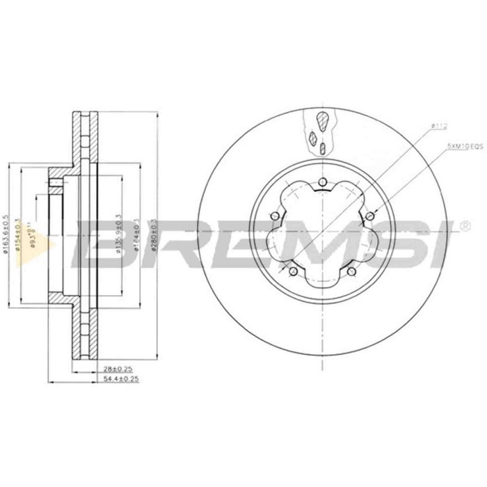 CD7554V.JPG Coppia Dischi Freno Anteriore 92151800 Ford Transit Autobus Transit Furgonato Transit Pianale Piatto/telaio Transit 