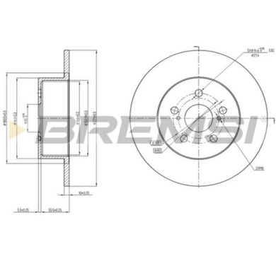 CD7556S.JPG Coppia Dischi Freno Posteriore 92126500 Toyota Avensis Avensis Liftback Avensis Station Wagon Pieno