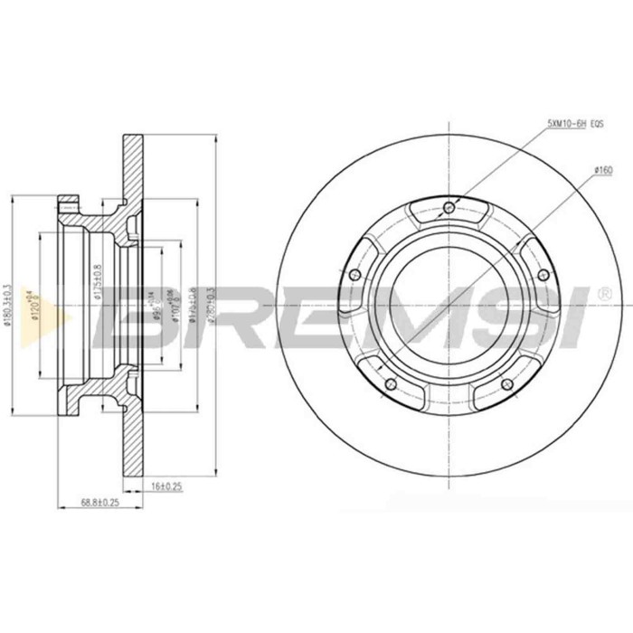 CD7573S.JPG Coppia Dischi Freno Posteriore 92159100 Ford Transit Autobus Transit Furgonato Transit Pianale Piatto/telaio Transit
