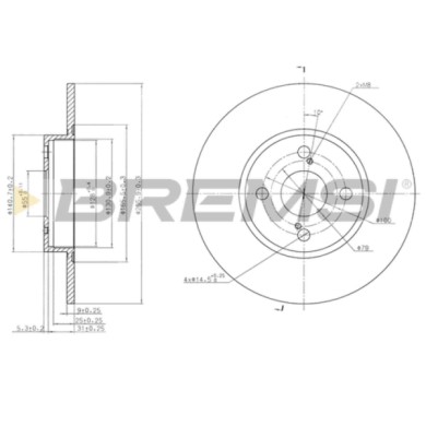 CD7576S.JPG Coppia Dischi Freno Posteriore 92169203 Toyota Corolla Station Wagon (e10) Pieno