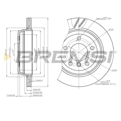 CD7581V.JPG Coppia Dischi Freno Posteriore 92036203 Bmw 3 3 Touring Ventilato