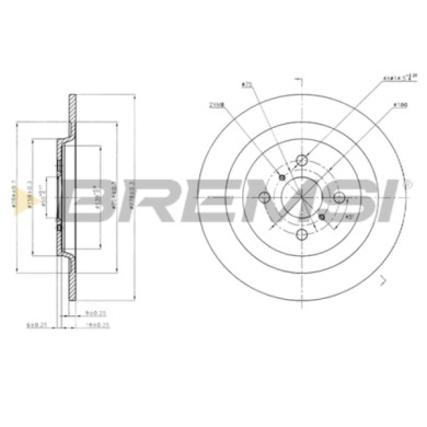 CD7588S.JPG Coppia Dischi Freno Posteriore 92161900 Toyota Yaris Yaris Cassone/coda Spiovente Daihatsu Charade Viii Nero