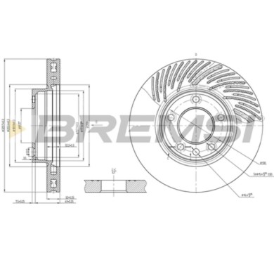 CD7591VRD.JPG Coppia Dischi Freno Anteriore Destro 92121600 Porsche Cayenne Volkswagen Touareg Ventilato