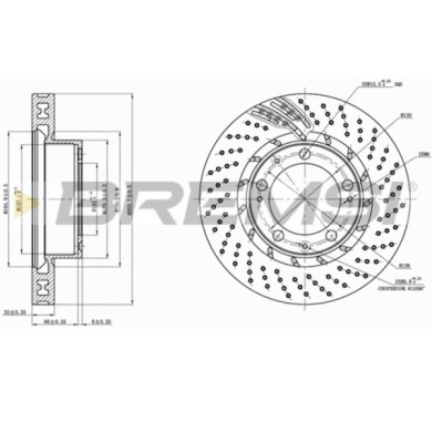 CD7592VLS.JPG Coppia Dischi Freno Anteriore Sinistro 92076000 Porsche 911 911 Cabriolet 911 Targa Nero