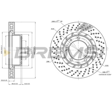CD7592VRD.JPG Coppia Dischi Freno Anteriore Destro 92076005 Porsche 911 911 Cabriolet 911 Targa Nero
