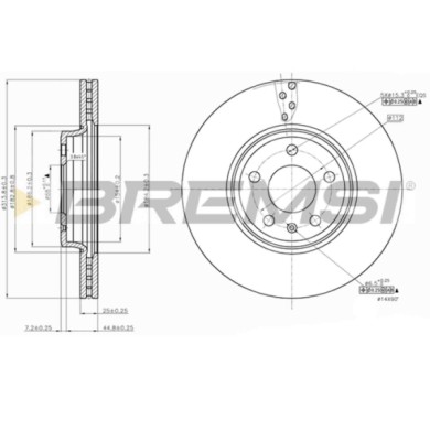 CD7663V.JPG Coppia Dischi Freno Anteriore 92159903 Audi A4 A4 Allroad A4 Avant A5 A5 Cabriolet A5 Sportback Nero
