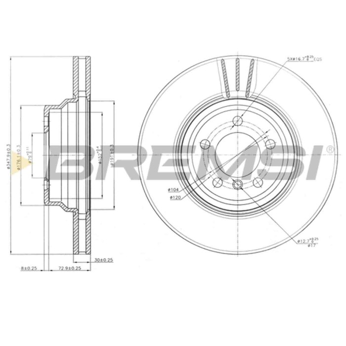 CD7701V.JPG Coppia Dischi Freno Anteriore 92141800 Bmw 5 5 Touring 6 6 Cabriolet 7 Ventilato
