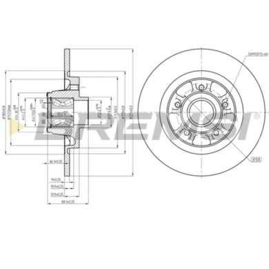 CD7734S.JPG Coppia Dischi Freno Posteriore 92196200 Mercedes-benz Citan Mpv / Space Wagon (w415)