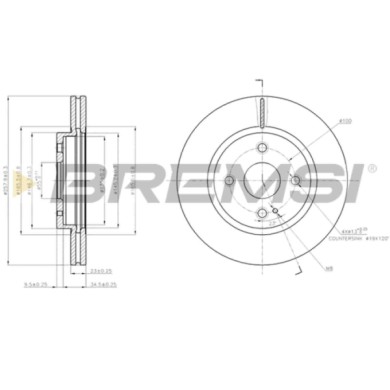 CD7738V.JPG Coppia Dischi Freno Anteriore 92166800 Mazda 2 Mx-5 Iv Opel Insignia A Nero