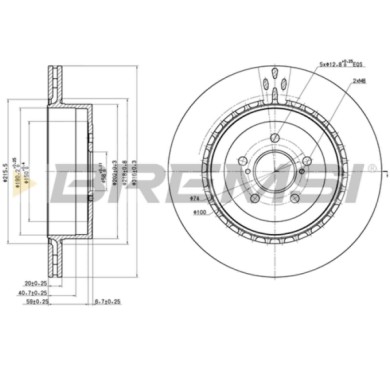 CD7750V.JPG Coppia Dischi Freno Posteriore 09781311 Subaru Impreza Station Wagon Impreza Tre Volumi Ventilato