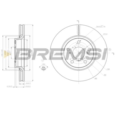 CD7756V.JPG Coppia Dischi Freno Anteriore 92163900 Toyota Avensis Tre Volumi Avensis Station Wagon Auris Verso Auris Station Wag