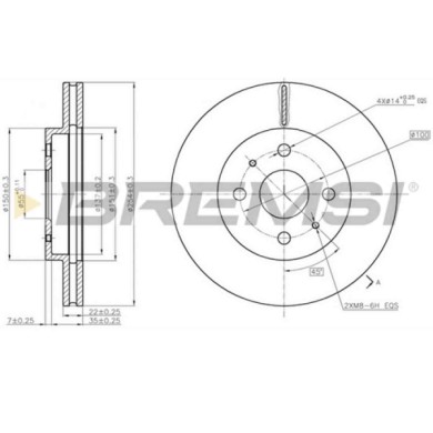 CD7758V.JPG Coppia Dischi Freno Anteriore 92204503 Daihatsu Materia Sirion Subaru Justy Iv Nero
