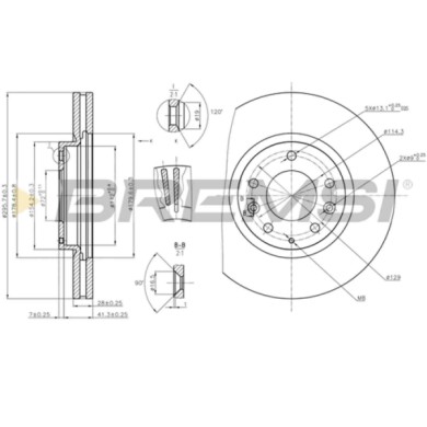CD7768V.JPG Coppia Dischi Freno Anteriore 92180803 Mazda Cx-7 Cx-9 Opel Insignia A Tre Volumi Ventilato