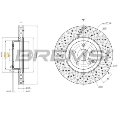 CD7769V.JPG Coppia Dischi Freno Anteriore 92171900 Mercedes-benz Classe S Opel Insignia A Tre Volumi Perforato / Autoventilato