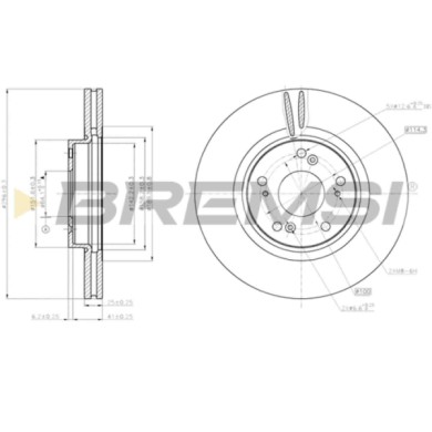 CD7775V.JPG Coppia Dischi Freno Anteriore 92195000 Honda Accord Viii Accord Viii Station Wagon Opel Insignia A Sports Tourer Ven