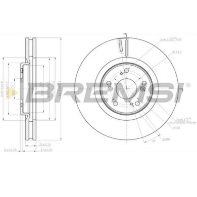 CD7777V.JPG Coppia Dischi Freno Anteriore 92194900 Honda Accord Viii Accord Viii Station Wagon Ventilato