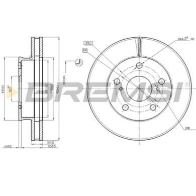 CD7782V.JPG Coppia Dischi Freno Anteriore 92225200 Toyota Hilux Vii Pick-up Ventilato