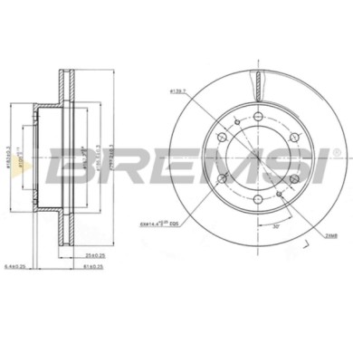 CD7783V.JPG Coppia Dischi Freno Anteriore 92222600 Toyota Hilux Vii Pick-up Nero