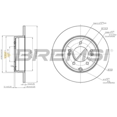 CD7787S.JPG Coppia Dischi Freno Posteriore 92166600 Hyundai Grandeur Sonata V Ix35 Kia Opirus Optima Opel Insignia A Tre Volumi 