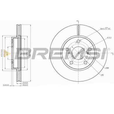 CD7789V.JPG Coppia Dischi Freno Anteriore 92163800 Toyota Auris Corolla Tre Volumi Opel Insignia A Nero