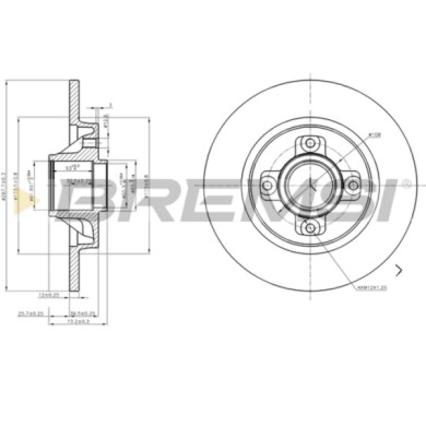 CD7791S.JPG Coppia Dischi Freno Posteriore 92168703 Peugeot 3008 Mpv/space Wagon Pieno