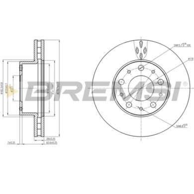 CD7800V.JPG Coppia Dischi Freno Anteriore 92157200 Citroen Jumper Ii Autobus