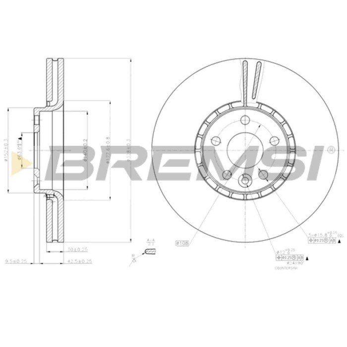 CD7801V.JPG Coppia Dischi Freno Anteriore 92196303 Volvo Xc60 Nero