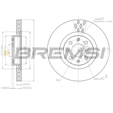 CD7804S.JPG Coppia Dischi Freno Posteriore 92222903 Vauxhall Insignia Mk I (a) Sports Tourer (g09) Pieno