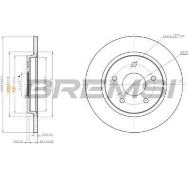 CD7808S.JPG Coppia Dischi Freno Posteriore 92181003 Chrysler Grand Voyager V Dodge Journey Fiat Freemont Pieno