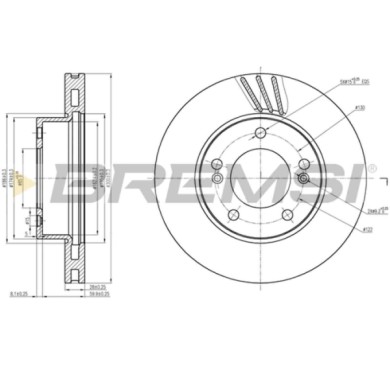 CD7810V.JPG Coppia Dischi Freno Anteriore 92203003 Ssangyong Rodius Ii Rodius Ventilato