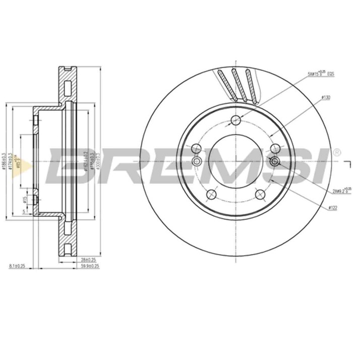 CD7810V.JPG Coppia Dischi Freno Anteriore 92203003 Ssangyong Rodius Ii Rodius Ventilato
