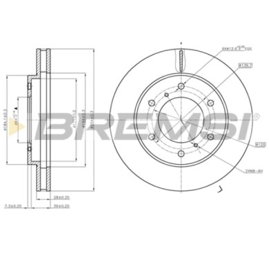 CD7818V.JPG Coppia Dischi Freno Anteriore 92180203 Mitsubishi L200/triton Pajero Sport Ii Fiat Fullback Pick-up Nero