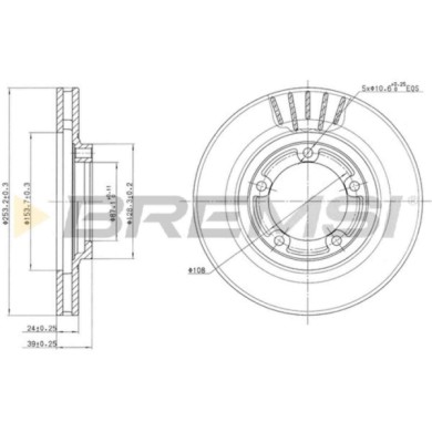 CD7822V.JPG Coppia Dischi Freno Anteriore 92102500 Mitsubishi L400 Autobus (pdw Pcw Pav Pbv Paw) Ventilato