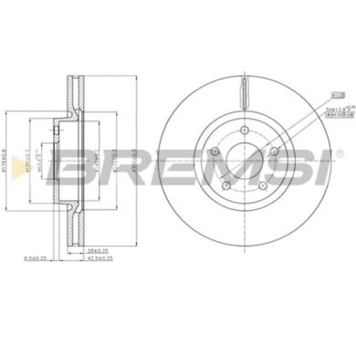 CD7835V.JPG Coppia Dischi Freno Anteriore 92196900 Ford Mondeo Iv Mondeo Iv Tre Volumi Mondeo Iv Turnier Mondeo Iv Van Ventilato