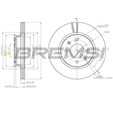 CD7840V.JPG Coppia Dischi Freno Anteriore 92204900 Hyundai I20 Ventilato