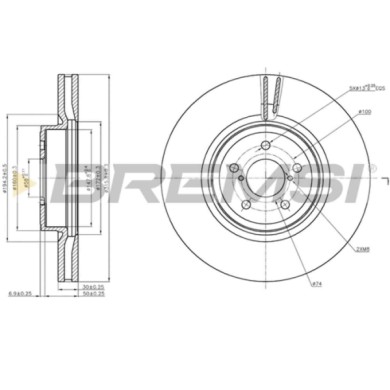 CD7841V.JPG Coppia Dischi Freno Anteriore 92236503 Subaru Forester (sj)