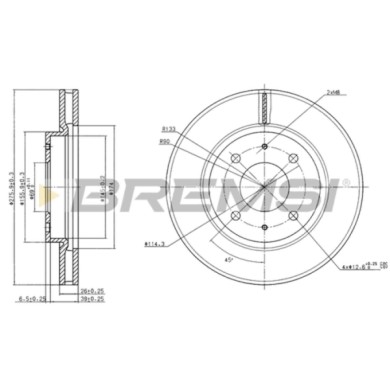 CD7845V.JPG Coppia Dischi Freno Anteriore 92110500 Mitsubishi Galant Viii (ea) Ventilato