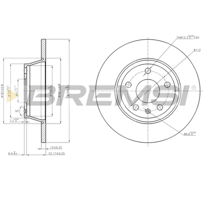 CD7848S.JPG Coppia Dischi Freno Posteriore 92159403 Audi Tt Tt Roadster Pieno
