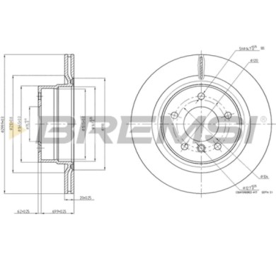 CD7851V.JPG Coppia Dischi Freno Posteriore 92032500 Bmw 1 Cabriolet 1 Coupé Ventilato