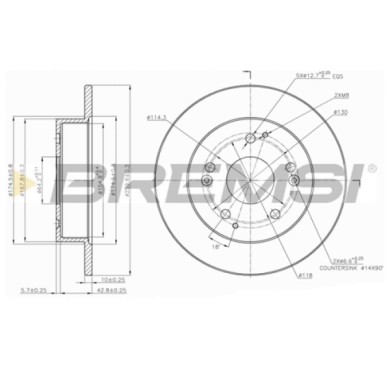 CD7861S.JPG Coppia Dischi Freno Posteriore 91125100 Honda Civic Vii Hatchback Civic Vii Tre Volumi Nero