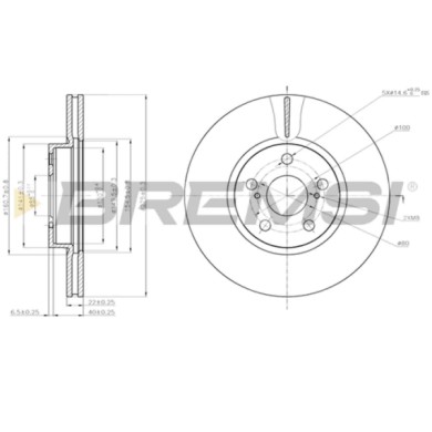 CD7865V.JPG Coppia Dischi Freno Anteriore 92199300 Subaru Trezia Toyota Urban Cruiser Verso S Ventilato