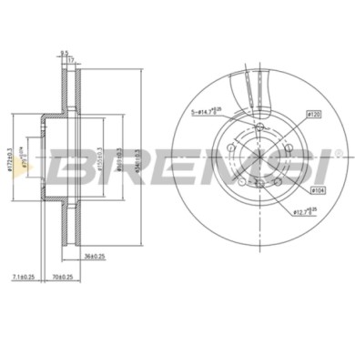 CD7867V.JPG Coppia Dischi Freno Anteriore 92182403 Bmw 5 5 Touring 6 6 Cabriolet