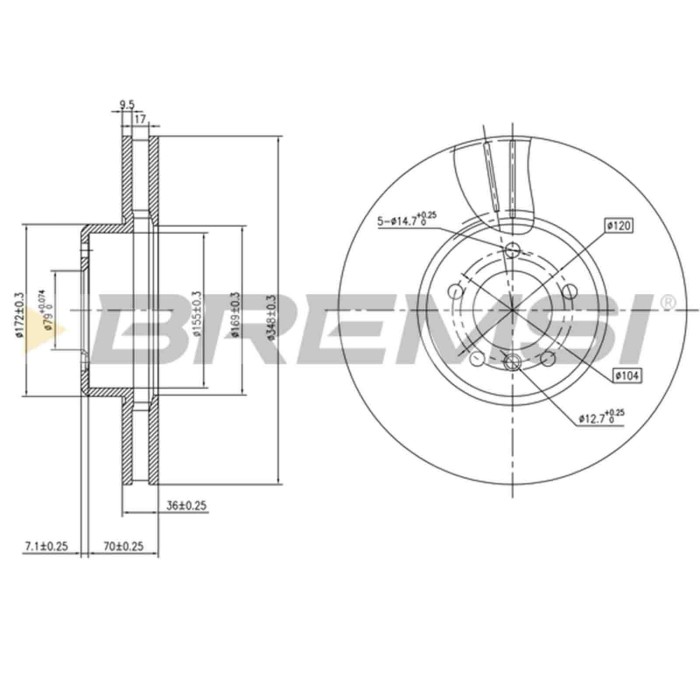 CD7867V.JPG Coppia Dischi Freno Anteriore 92182403 Bmw 5 5 Touring 6 6 Cabriolet
