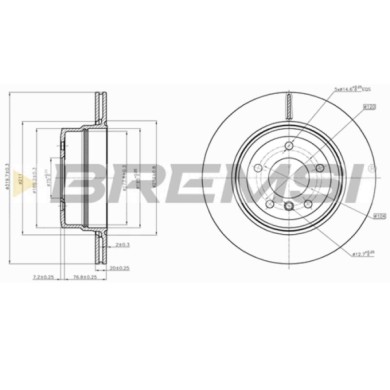 CD7868V.JPG Coppia Dischi Freno Posteriore 92202003 Bmw 5 5 Touring Ventilato