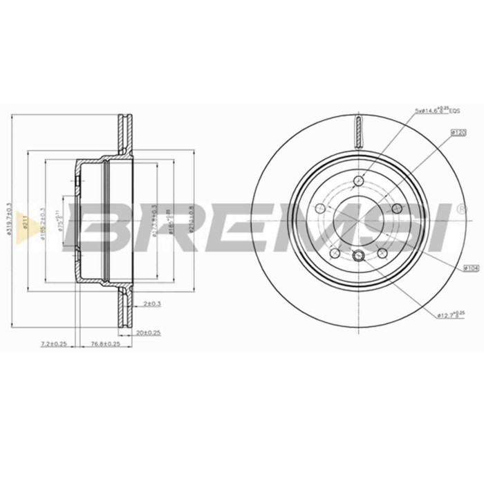 CD7868V.JPG Coppia Dischi Freno Posteriore 92202003 Bmw 5 5 Touring Ventilato