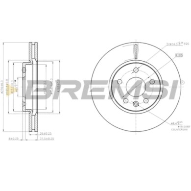 CD7869V.JPG Coppia Dischi Freno Anteriore 92198900 Opel Astra J Sports Tourer (p10)