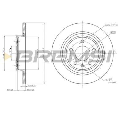 CD7871S.JPG Coppia Dischi Freno Posteriore 92205700 Opel Astra J Sports Tourer (p10)