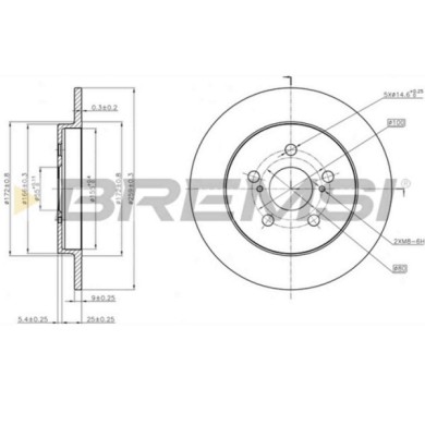 CD7875S.JPG Coppia Dischi Freno Posteriore 92224000 Subaru Trezia Toyota Verso S Prius Phv Prius Nero